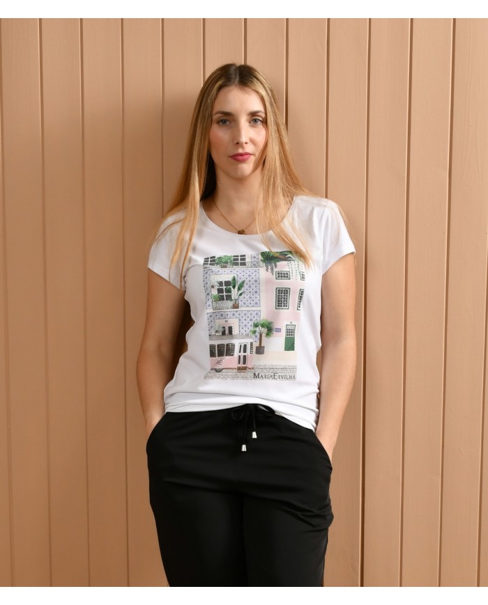 T-shirt com estampado mosaico